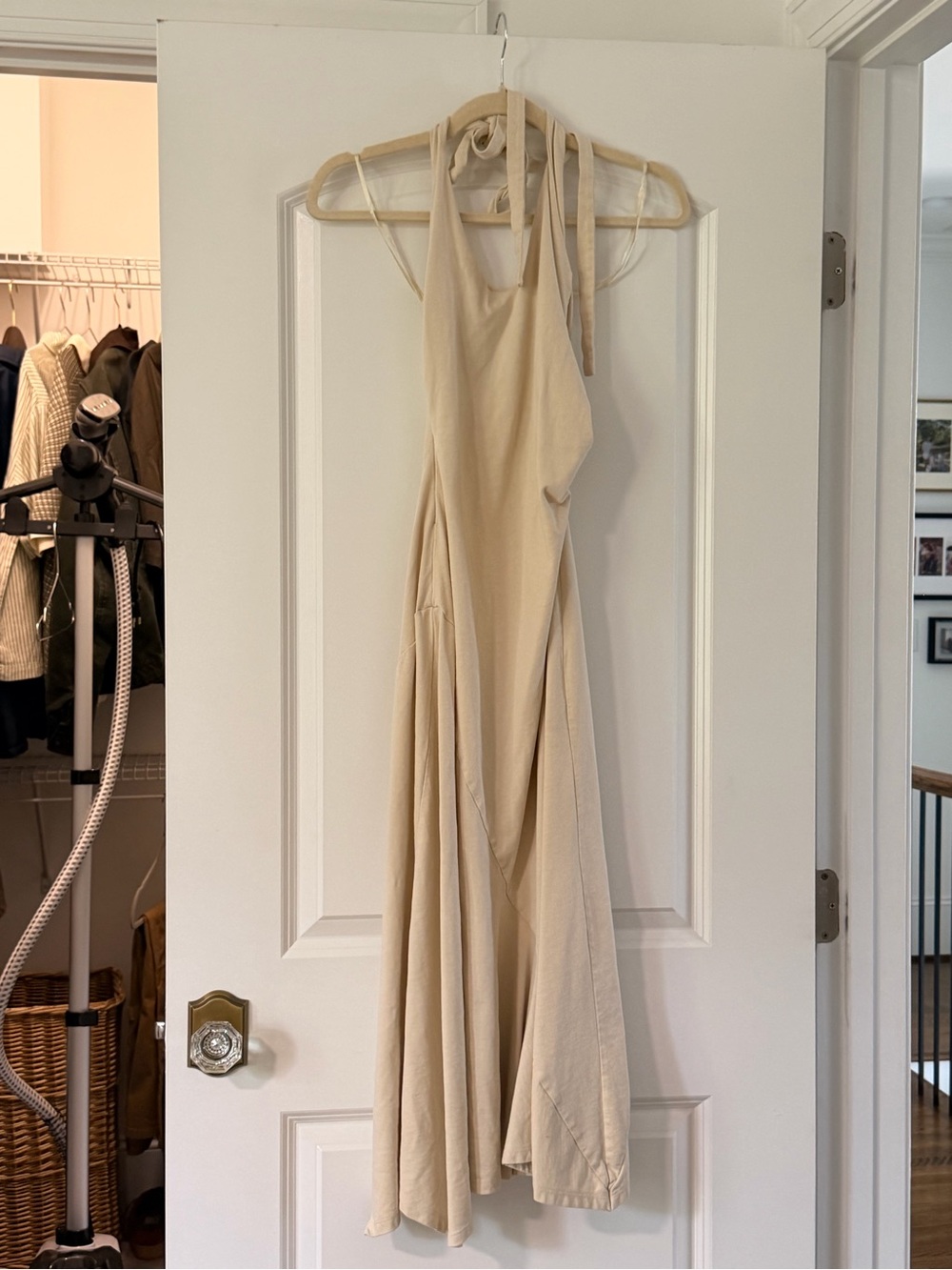 Zara Cream Halter Maxi Dress